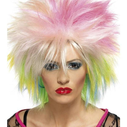 Feestbazaar 80's pruik punk multi