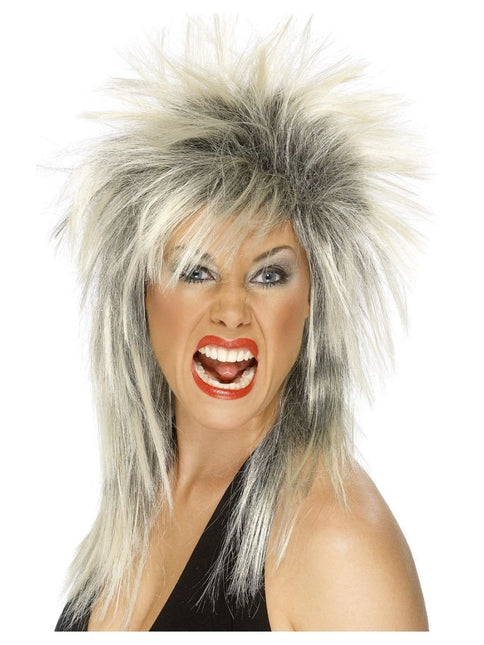 Feestbazaar 80's Rock Diva Pruik Blond