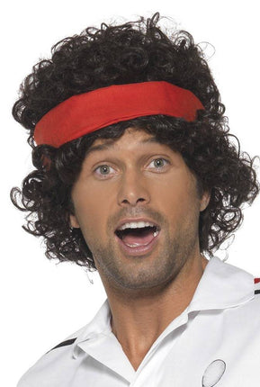 Feestbazaar 80's Tennis speler pruik