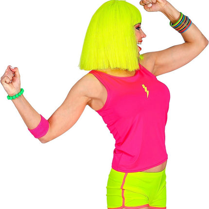 Feestbazaar 80's Top Neon Roze