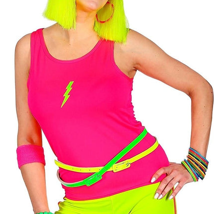Feestbazaar 80's Top Neon Roze