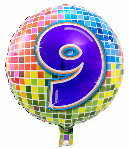 Feestbazaar 9 jaar Birthday Blocks folieballon - 43 cm