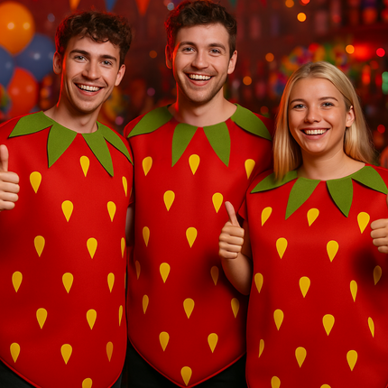 Feestbazaar Aardbei pak volwassenen