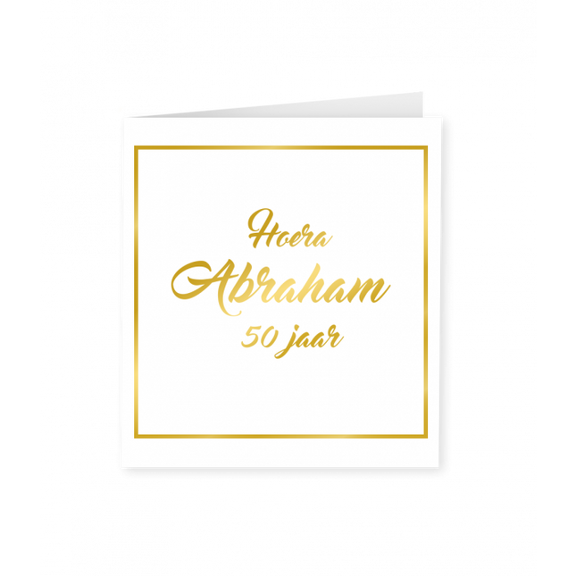 Feestbazaar Abraham Verjaardagskaart Goud/Wit
