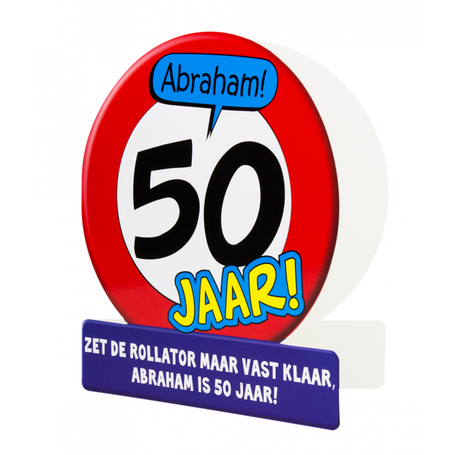 Feestbazaar Abraham Wenskaart Verkeersbord