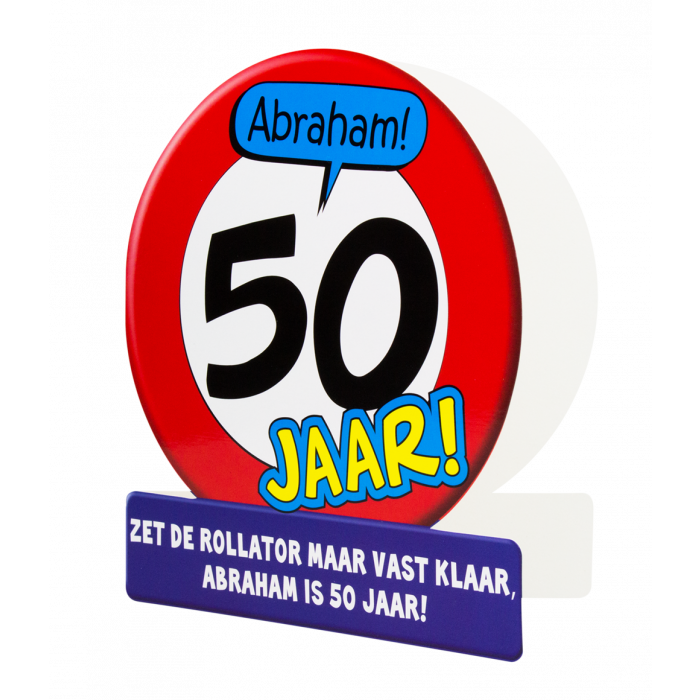 Feestbazaar Abraham Wenskaart Verkeersbord
