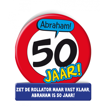 Feestbazaar Abraham Wenskaart Verkeersbord