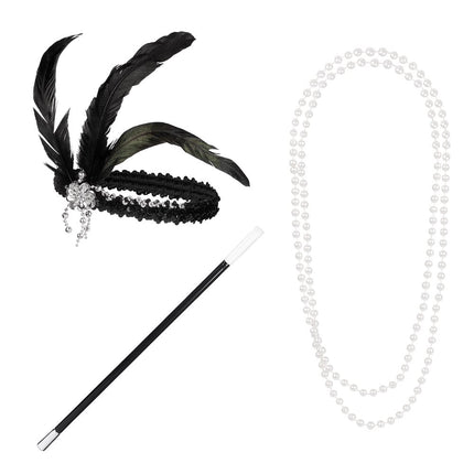 Feestbazaar Accessoireset Flapper Diva 3-Delig
