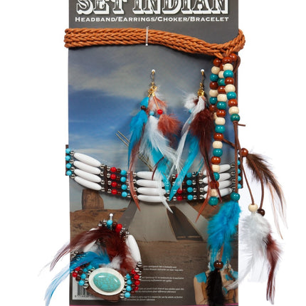 Feestbazaar Accessoireset Indiaan Vrouw 4-delig