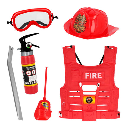 Feestbazaar Accessoireset met Vest Brandweer Kind 6-delig