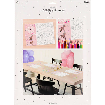 Feestbazaar Activiteiten Placemat Happy Horses (6st)