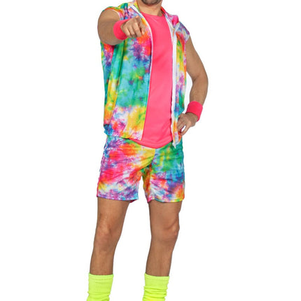 Feestbazaar Aerobic Party Outfit Tie Dye Neon Heren