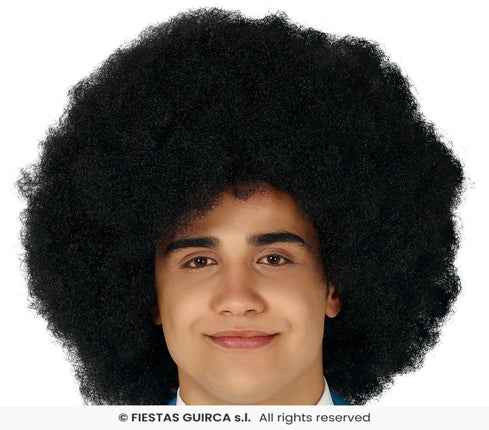Feestbazaar Afro Pruik Zwart Mega