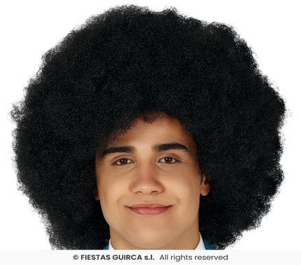 Feestbazaar Afro Pruik Zwart Mega