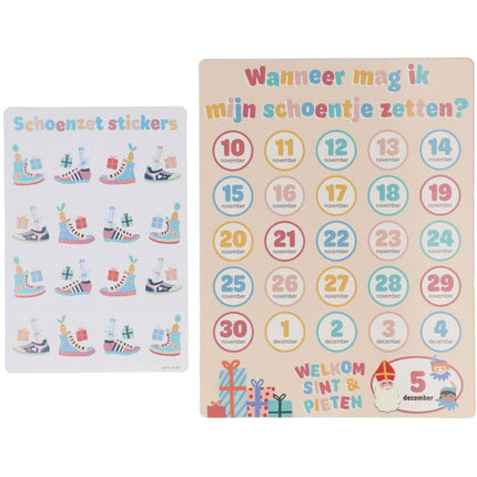 Feestbazaar Aftelkalender Sint & Piet Cartoon