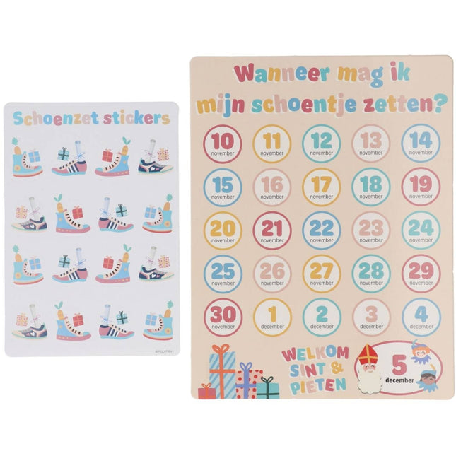 Feestbazaar Aftelkalender Sint & Piet Cartoon