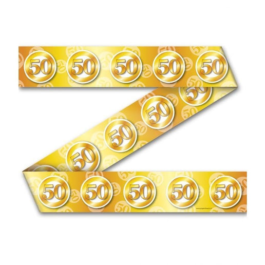 Feestbazaar Afzetlint 50 Jaar Goud (12m)