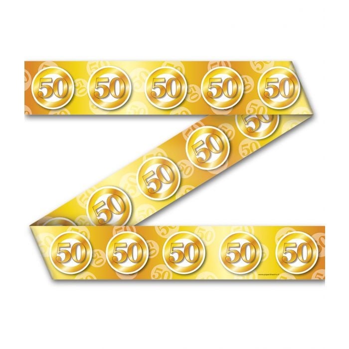 Feestbazaar Afzetlint 50 Jaar Goud (12m)