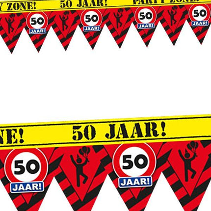 Feestbazaar Afzetlint 50 jaar partyzone