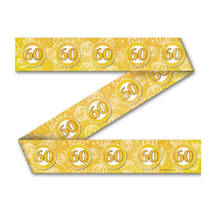 Feestbazaar Afzetlint 60 Jaar Goud (12m)