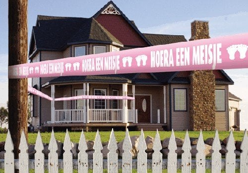Feestbazaar Afzetlint hoera een meisje