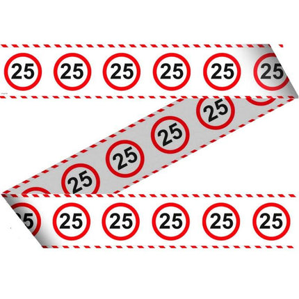 Feestbazaar Afzetlint Verkeersbord 25