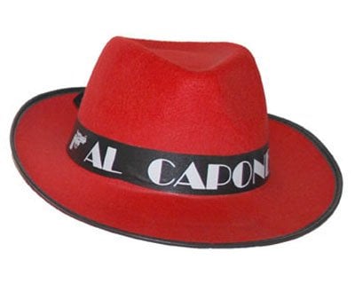 Feestbazaar Al Capone Gangster hoed rood