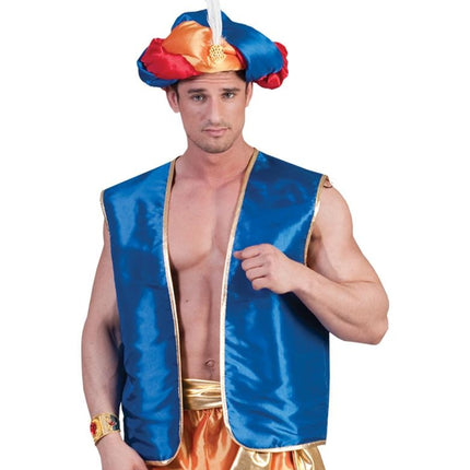 Feestbazaar Ali Baba vest deluxe blauw