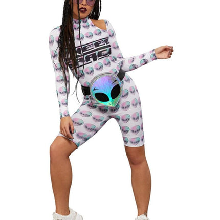 Feestbazaar Alien Space Jumpsuit Dames