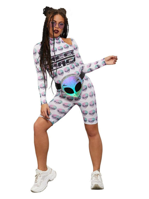 Feestbazaar Alien Space Jumpsuit Dames