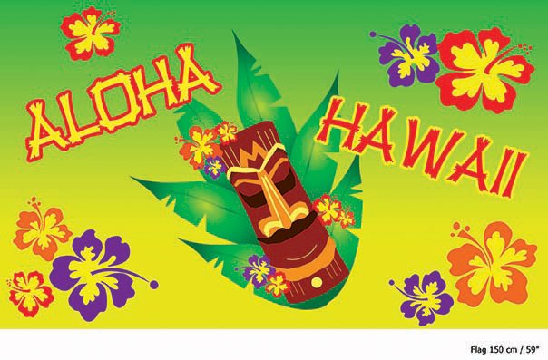 Feestbazaar Aloha Hawaii vlag 150cm