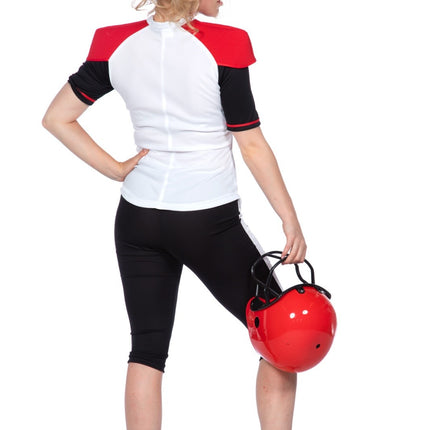 Feestbazaar American Football Kostuum Rood/Zwart Vrouw