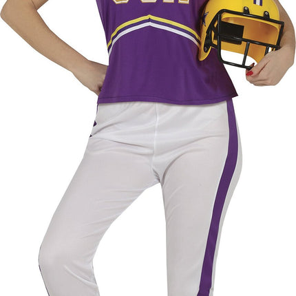 Feestbazaar American Football Kostuum Vrouw Purple