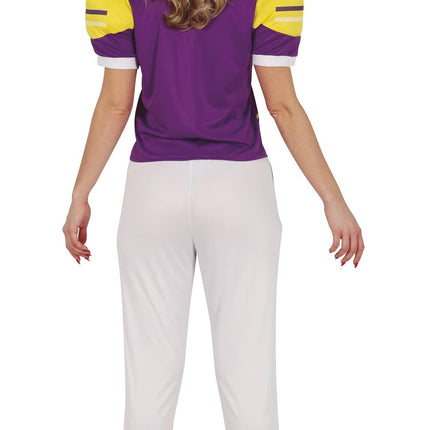 Feestbazaar American Football Kostuum Vrouw Purple