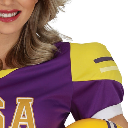 Feestbazaar American Football Kostuum Vrouw Purple