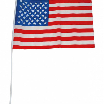 Feestbazaar Amerika vlag op stok 30x45cm
