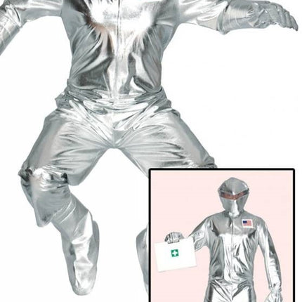 Feestbazaar Amerikaanse Astronaut kostuum zilver