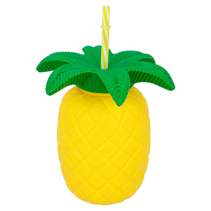 Feestbazaar Ananas beker met rietje