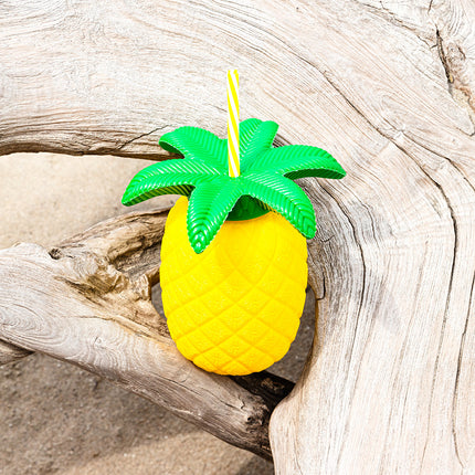Feestbazaar Ananas beker met rietje