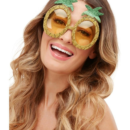 Feestbazaar Ananas glitter bril