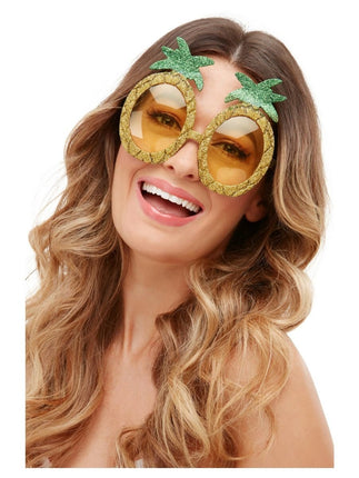 Feestbazaar Ananas glitter bril