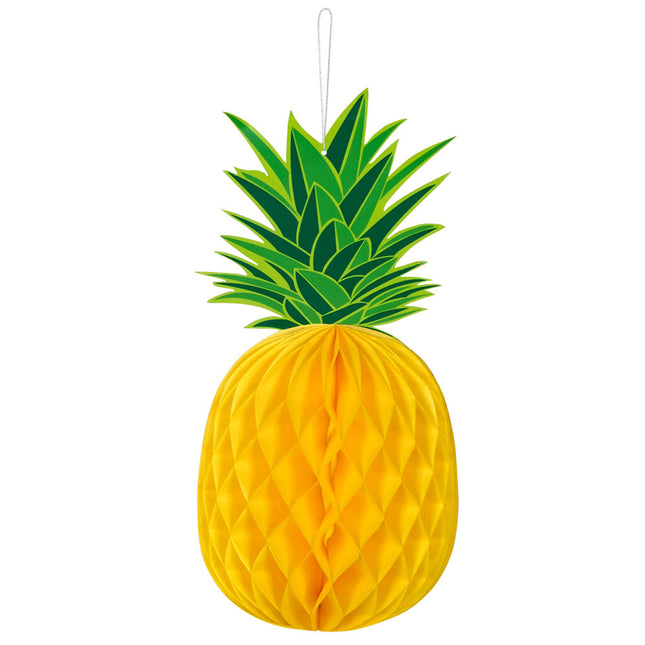 Feestbazaar Ananas Honeycomb Hawaii Decoratie Rond (30x14cm)