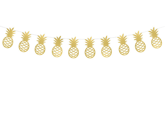 Feestbazaar Ananas Slinger Aloha Metallic goud