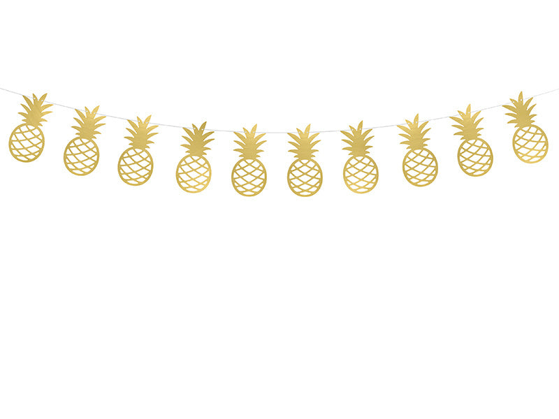 Feestbazaar Ananas Slinger Aloha Metallic goud