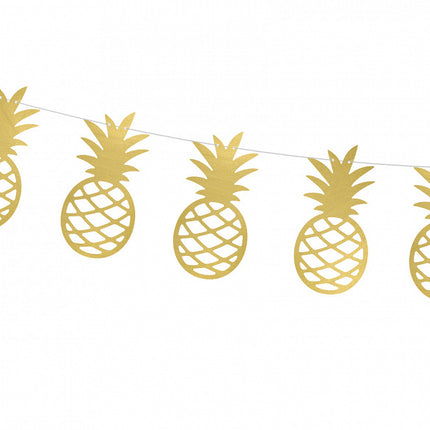 Feestbazaar Ananas Slinger Aloha Metallic goud