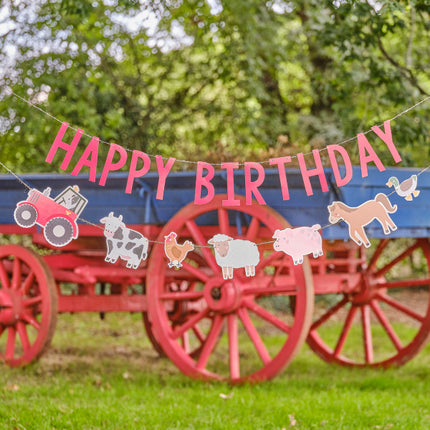 Feestbazaar Animal Farm Slinger Happy Birthday (2m)
