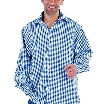 Feestbazaar Apres Ski Blouse Heren Blauw/Wit Frenkl