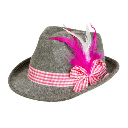 Feestbazaar Apres Ski Hoed Grijze/Roze Wiesn