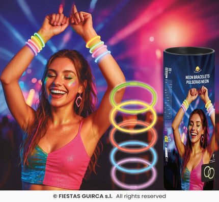 Feestbazaar Armbanden Neon Licht (15st)