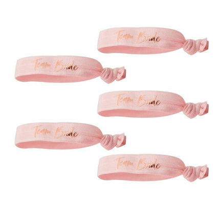 Feestbazaar Armbandjes Team Bride Roze Floral (5st)
